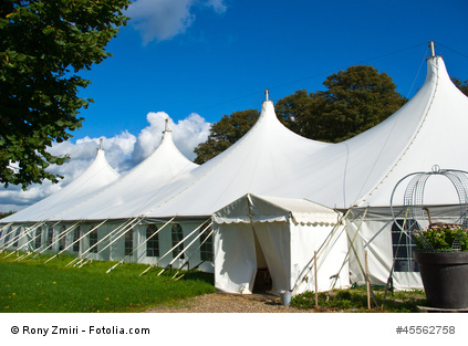 Large white party tent